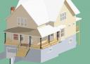 3D CAD rendering of Davis-Wilson house.
